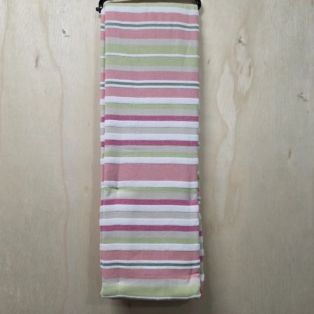 Better Homes & Gardens Luxury Beach Towel Pink Green St. Tropez Stripe 38x72 NEW